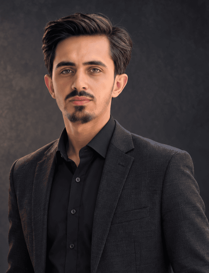 Tayyab Afridi at his workspace